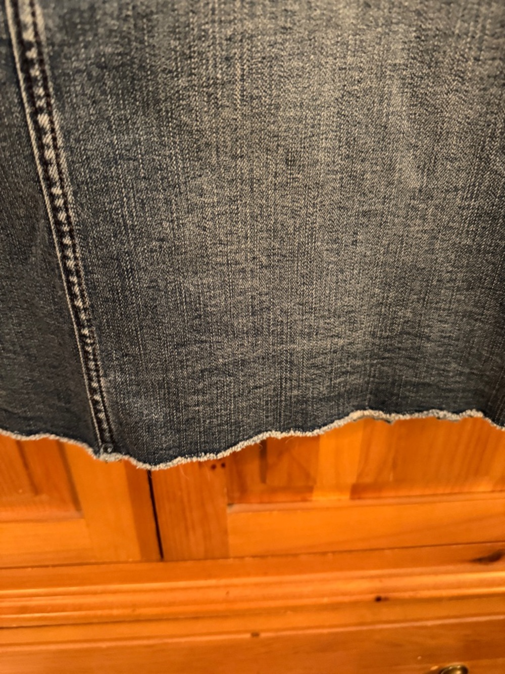 🐷 Candace Cameron Bure Petite Denim Skirt With Frayed Hem QVC A488179 - Picture 4 of 12